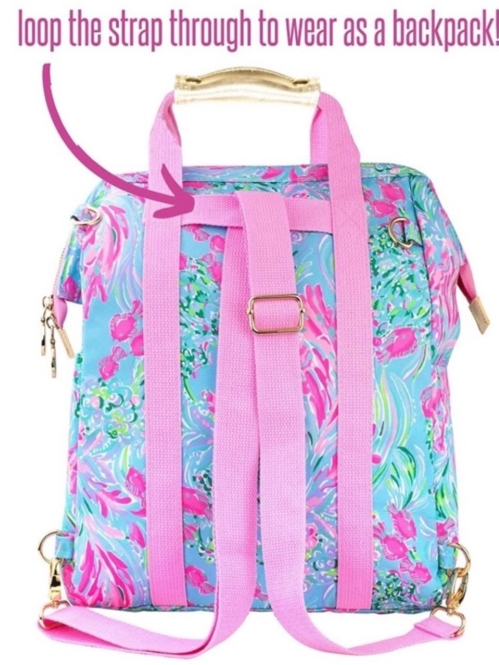 Lilly Pulitzer Insulted Backpack Cooler Tote - Picture 4 of 14